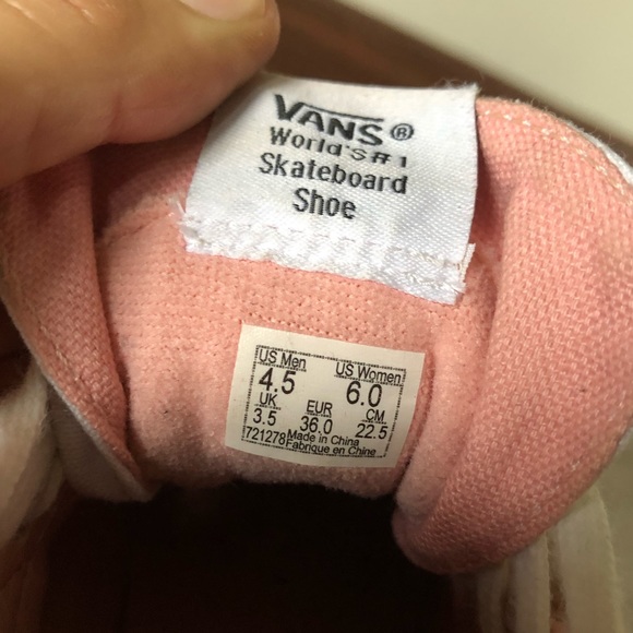 Pink Vans high tops women’s 6 Men’s 4.5 - Picture 4 of 7